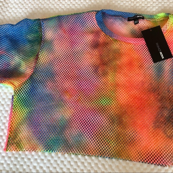 Fashionnova Bubble Gum Baddie Fishnet Top - Picture 2 of 5